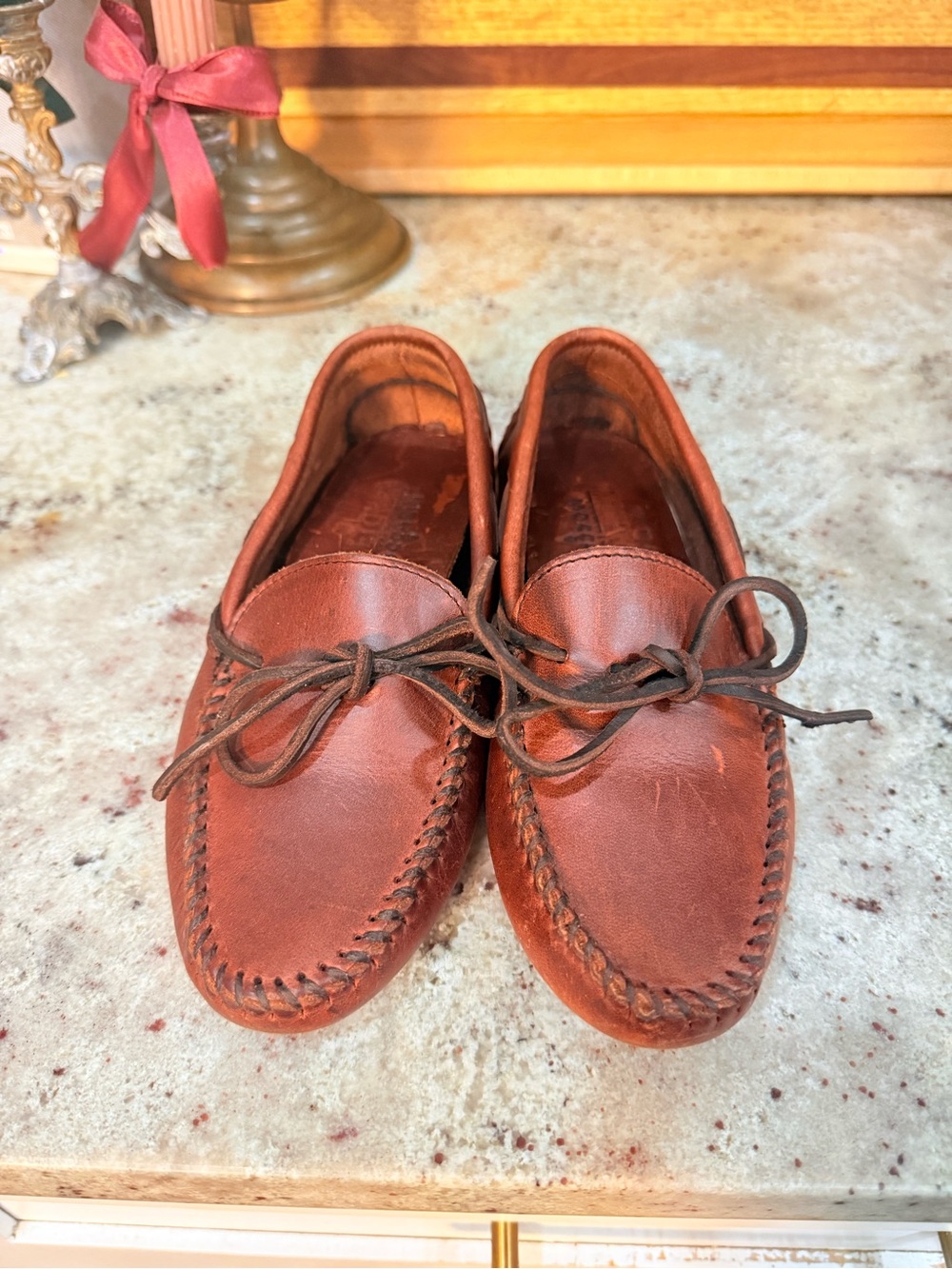 Minnetonka Moosehide Leather Driving Moccasins| Brown| Women’s Size 6